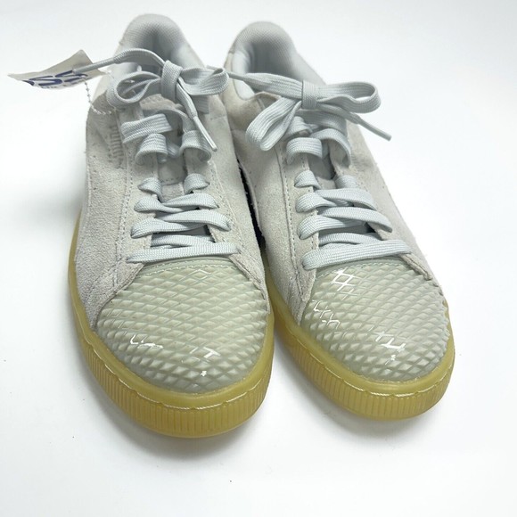 Puma Suede Jelly Grey Leather Womens Sz 7.5 EU 38 Low top Trainers 365859 02 - Picture 3 of 10